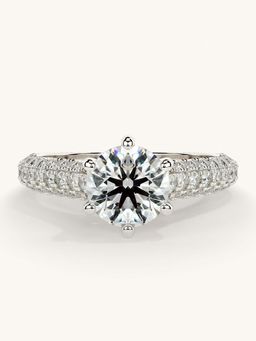 Valanova - White Gold Sterling Silver and Certified Lab Grown Diamond 1.62Cts Ring