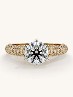 Valanova - Gold Sterling Silver and Certified Lab Grown Diamond 1.62Cts Ring