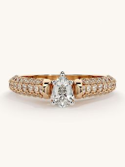 Valanova - Rose Gold Sterling Silver and Certified Lab Grown Diamond 0.87Cts Ring