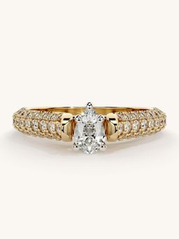 Valanova - Gold Sterling Silver and Certified Lab Grown Diamond 0.87Cts Ring