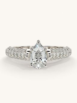 Valanova - White Gold Sterling Silver and Certified Lab Grown Diamond 1.12Cts Ring