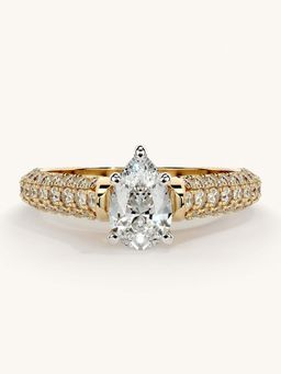 Valanova - Gold Sterling Silver and Certified Lab Grown Diamond 1.12Cts Ring
