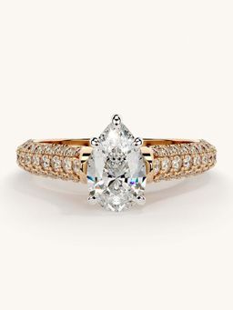 Valanova - Rose Gold Sterling Silver and Certified Lab Grown Diamond 1.37Cts Ring