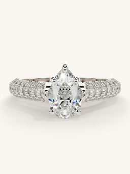 Valanova - White Gold Sterling Silver and Certified Lab Grown Diamond 1.37Cts Ring