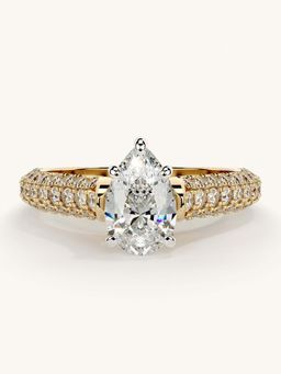Valanova - Gold Sterling Silver and Certified Lab Grown Diamond 1.37Cts Ring