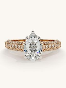 Valanova - Rose Gold Sterling Silver and Certified Lab Grown Diamond 1.62Cts Ring