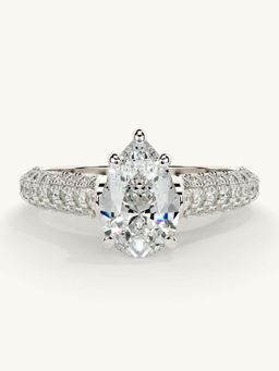 Valanova - White Gold Sterling Silver and Certified Lab Grown Diamond 1.62Cts Ring