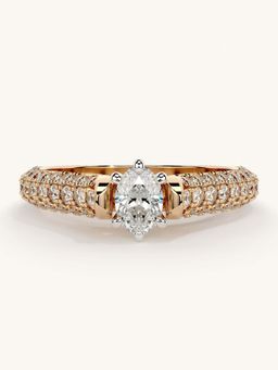Valanova - Rose Gold Sterling Silver and Certified Lab Grown Diamond 0.87Cts Ring
