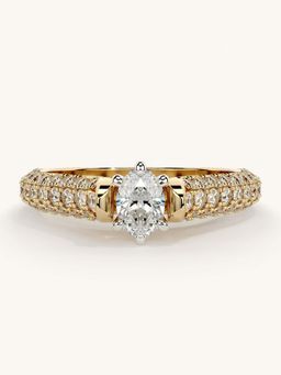 Valanova - Gold Sterling Silver and Certified Lab Grown Diamond 0.87Cts Ring
