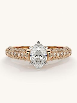 Valanova - Rose Gold Sterling Silver and Certified Lab Grown Diamond 1.12Cts Ring