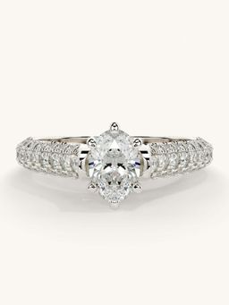 Valanova - White Gold Sterling Silver and Certified Lab Grown Diamond 1.12Cts Ring