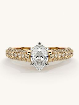 Valanova - Gold Sterling Silver and Certified Lab Grown Diamond 1.12Cts Ring
