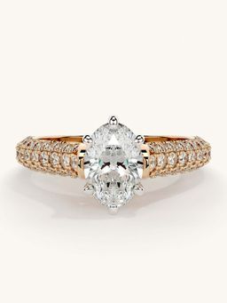 Valanova - Rose Gold Sterling Silver and Certified Lab Grown Diamond 1.37Cts Ring