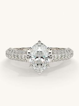 Valanova - White Gold Sterling Silver and Certified Lab Grown Diamond 1.37Cts Ring
