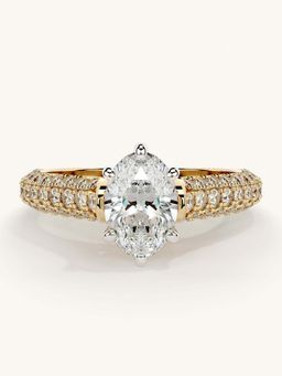Valanova - Gold Sterling Silver and Certified Lab Grown Diamond 1.37Cts Ring