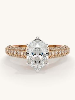 Valanova - Rose Gold Sterling Silver and Certified Lab Grown Diamond 1.62Cts Ring