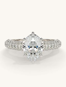 Valanova - White Gold Sterling Silver and Certified Lab Grown Diamond 1.62Cts Ring