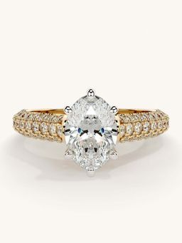 Valanova - Gold Sterling Silver and Certified Lab Grown Diamond 1.62Cts Ring