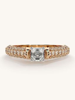 Valanova - Rose Gold Sterling Silver and Certified Lab Grown Diamond 0.87Cts Ring