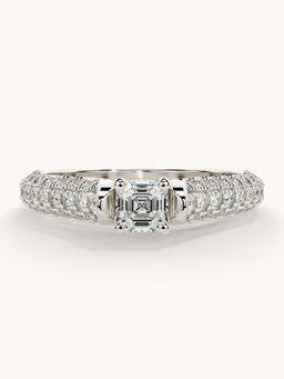 Valanova - White Gold Sterling Silver and Certified Lab Grown Diamond 0.87Cts Ring