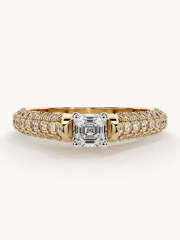 Valanova - Gold Sterling Silver and Certified Lab Grown Diamond 0.87Cts Ring