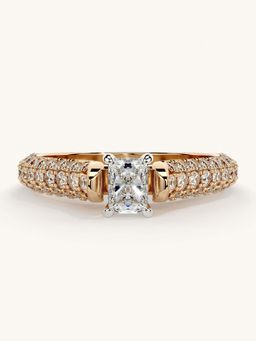 Valanova - Rose Gold Sterling Silver and Certified Lab Grown Diamond 0.87Cts Ring