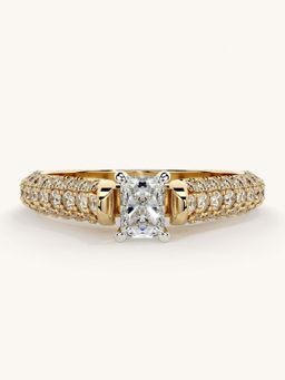 Valanova - Gold Sterling Silver and Certified Lab Grown Diamond 0.87Cts Ring