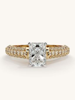 Valanova - Gold Sterling Silver and Certified Lab Grown Diamond 1.37Cts Ring