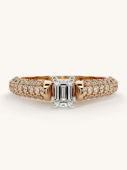 Valanova - Rose Gold Sterling Silver and Certified Lab Grown Diamond 0.87Cts Ring