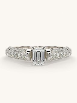 Valanova - White Gold Sterling Silver and Certified Lab Grown Diamond 0.87Cts Ring