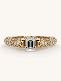 Valanova - Gold Sterling Silver and Certified Lab Grown Diamond 0.87Cts Ring