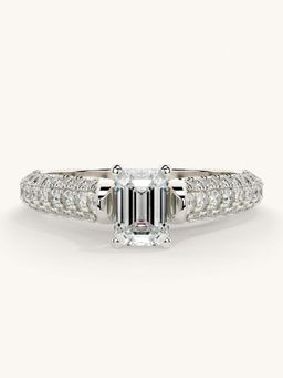 Valanova - White Gold Sterling Silver and Certified Lab Grown Diamond 1.12Cts Ring