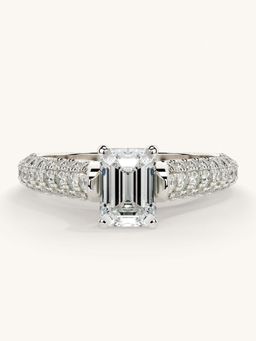 Valanova - White Gold Sterling Silver and Certified Lab Grown Diamond 1.37Cts Ring