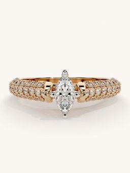Valanova - Rose Gold Sterling Silver and Certified Lab Grown Diamond 0.87Cts Ring