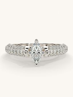 Valanova - White Gold Sterling Silver and Certified Lab Grown Diamond 0.87Cts Ring