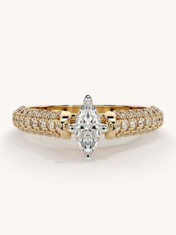 Valanova - Gold Sterling Silver and Certified Lab Grown Diamond 0.87Cts Ring