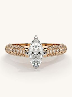 Valanova - Rose Gold Sterling Silver and Certified Lab Grown Diamond 1.12Cts Ring