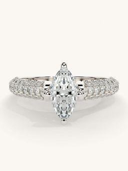 Valanova - White Gold Sterling Silver and Certified Lab Grown Diamond 1.12Cts Ring