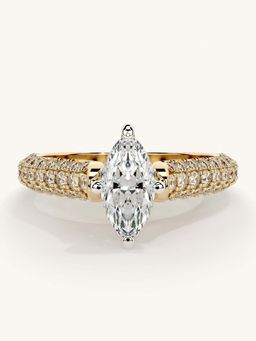 Valanova - Gold Sterling Silver and Certified Lab Grown Diamond 1.12Cts Ring