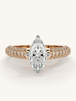 Valanova - Rose Gold Sterling Silver and Certified Lab Grown Diamond 1.37Cts Ring