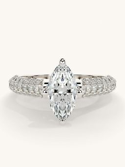 Valanova - White Gold Sterling Silver and Certified Lab Grown Diamond 1.37Cts Ring