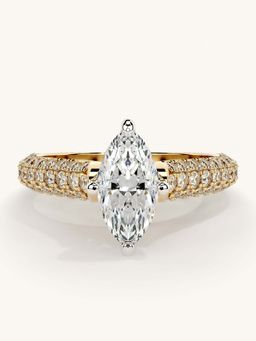 Valanova - Gold Sterling Silver and Certified Lab Grown Diamond 1.37Cts Ring