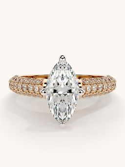 Valanova - Rose Gold Sterling Silver and Certified Lab Grown Diamond 1.62Cts Ring