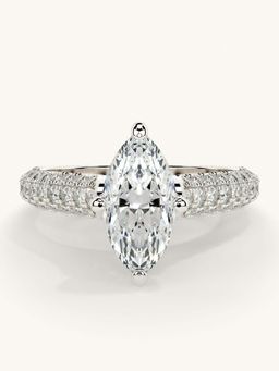 Valanova - White Gold Sterling Silver and Certified Lab Grown Diamond 1.62Cts Ring
