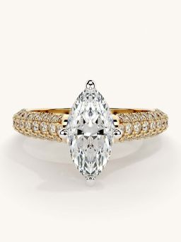 Valanova - Gold Sterling Silver and Certified Lab Grown Diamond 1.62Cts Ring