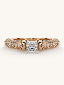 Valanova - Rose Gold Sterling Silver and Certified Lab Grown Diamond 0.87Cts Ring
