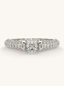 Valanova - White Gold Sterling Silver and Certified Lab Grown Diamond 0.87Cts Ring