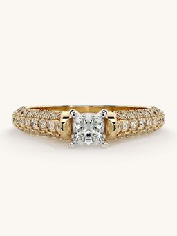 Valanova - Gold Sterling Silver and Certified Lab Grown Diamond 0.87Cts Ring