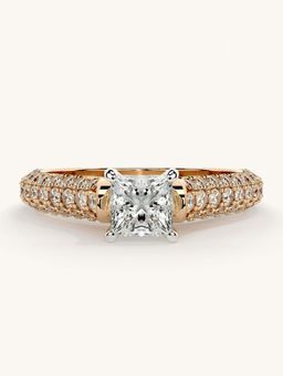 Valanova - Rose Gold Sterling Silver and Certified Lab Grown Diamond 1.12Cts Ring