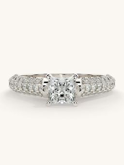 Valanova - White Gold Sterling Silver and Certified Lab Grown Diamond 1.12Cts Ring